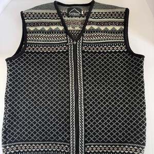 Vintage granola Kootenay Wool Zip Vest Sweater Womens Size L Nordic grandma core